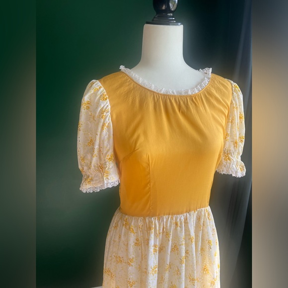 Vintage Western Prairie Boho Peasant Style Dress - Picture 3 of 10